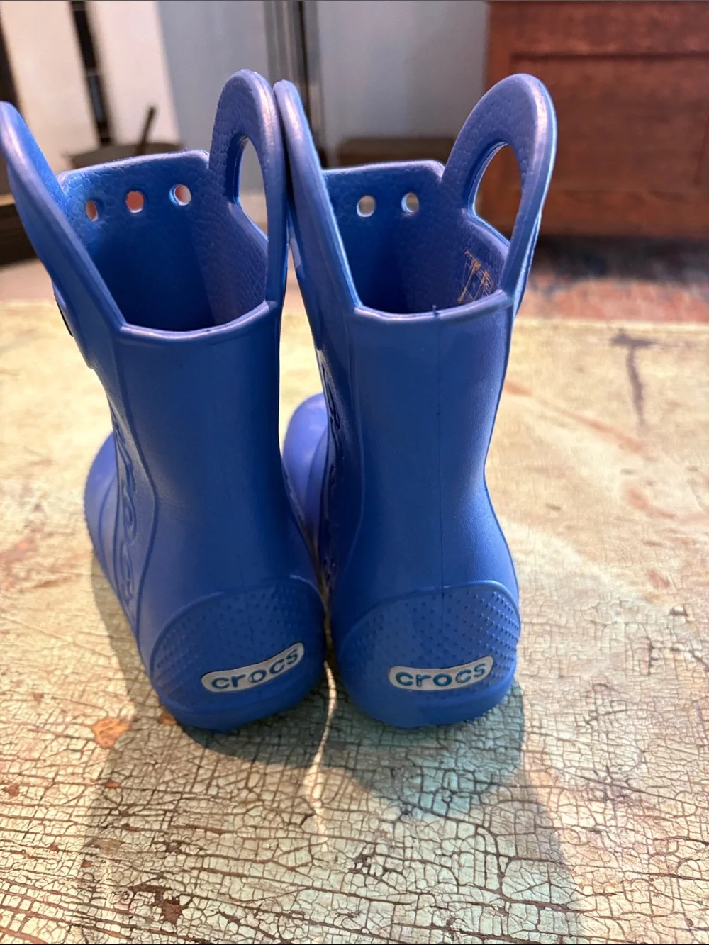 Crocs Handle It Rain Boots Kids C9 Blue Pull On Waterproof Boots